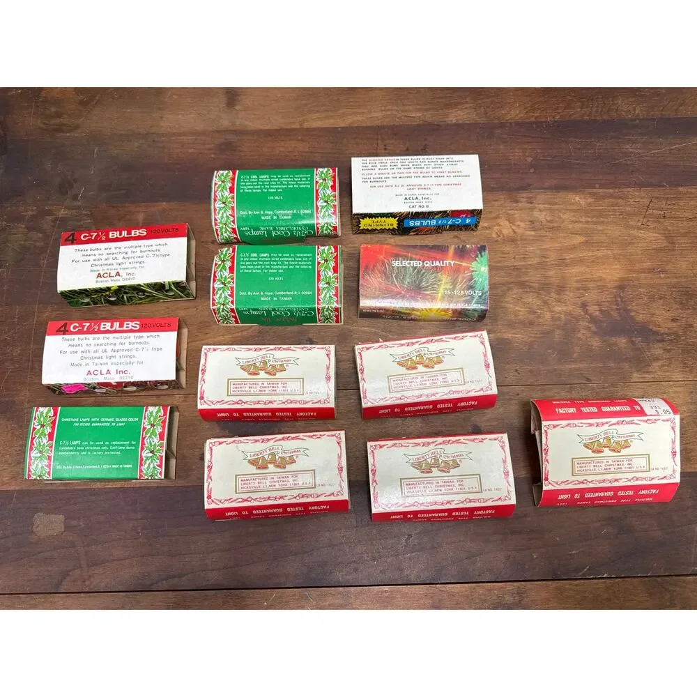 Liberty Bell / ACLA / Ann & Hope Vintage NOS C-7 1/2 Christmas Replacement Bulbs